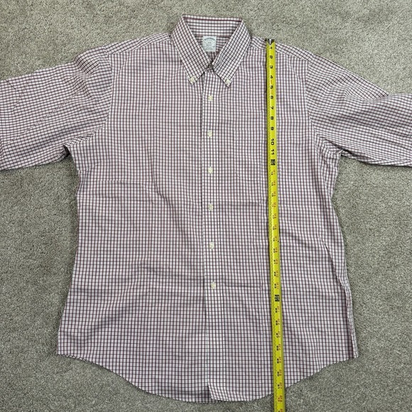 Brooks Brothers Regent Button Down Shirt Mens Large Red Red Plaid Long Sleeve - Picture 4 of 8